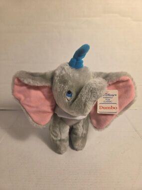 Walt Disney Animated Film Classic Dumbo Plush Vintage  8” Stuffed Animal w/ Tags